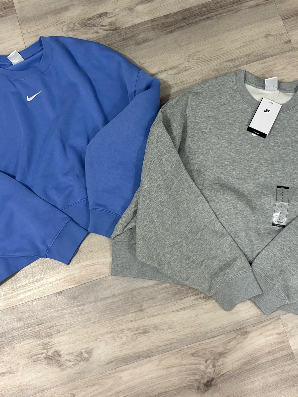 Nike Oversized Fit Sweatshirts Gray Blue Large